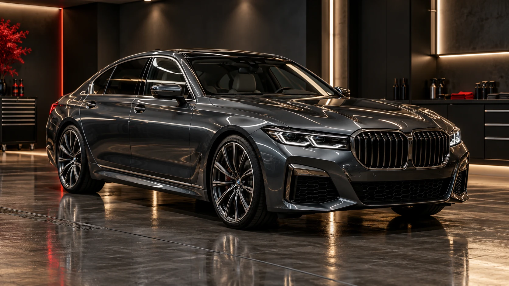 BMW w studiu detailingu — wizualizacja DAB CAR